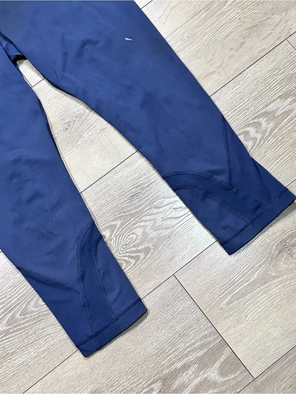 Lululemon Inspire Crop Leggings Inkwell/Ocean Stripe Mesh Panels *Flaw*